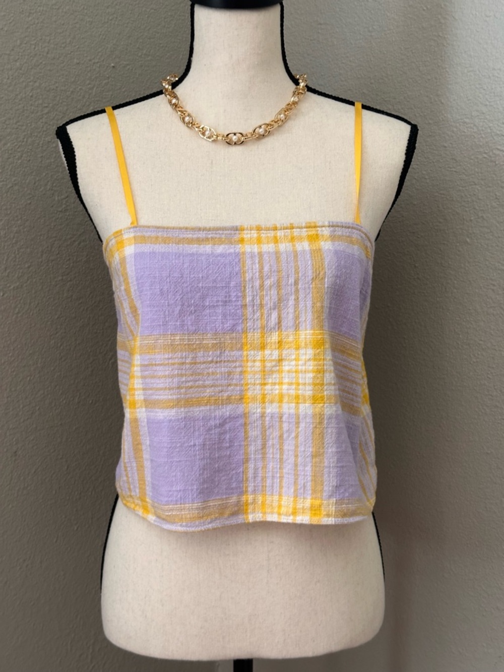 Urban Outfitters Lavender and Yellow Plaid Cami